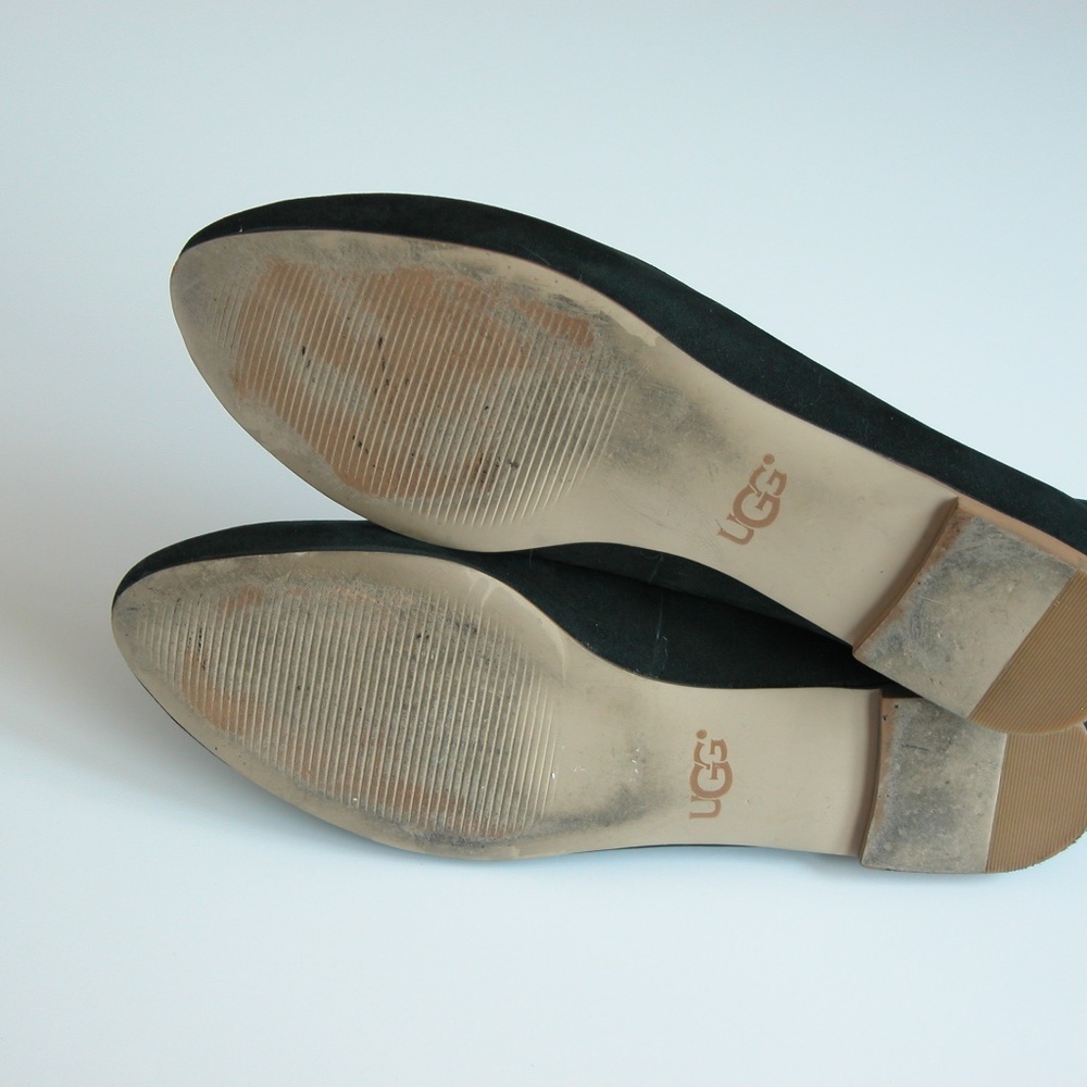 UGG Black Leather Suede “Lynley” Ballerina SZ 7 - Picture 7 of 7